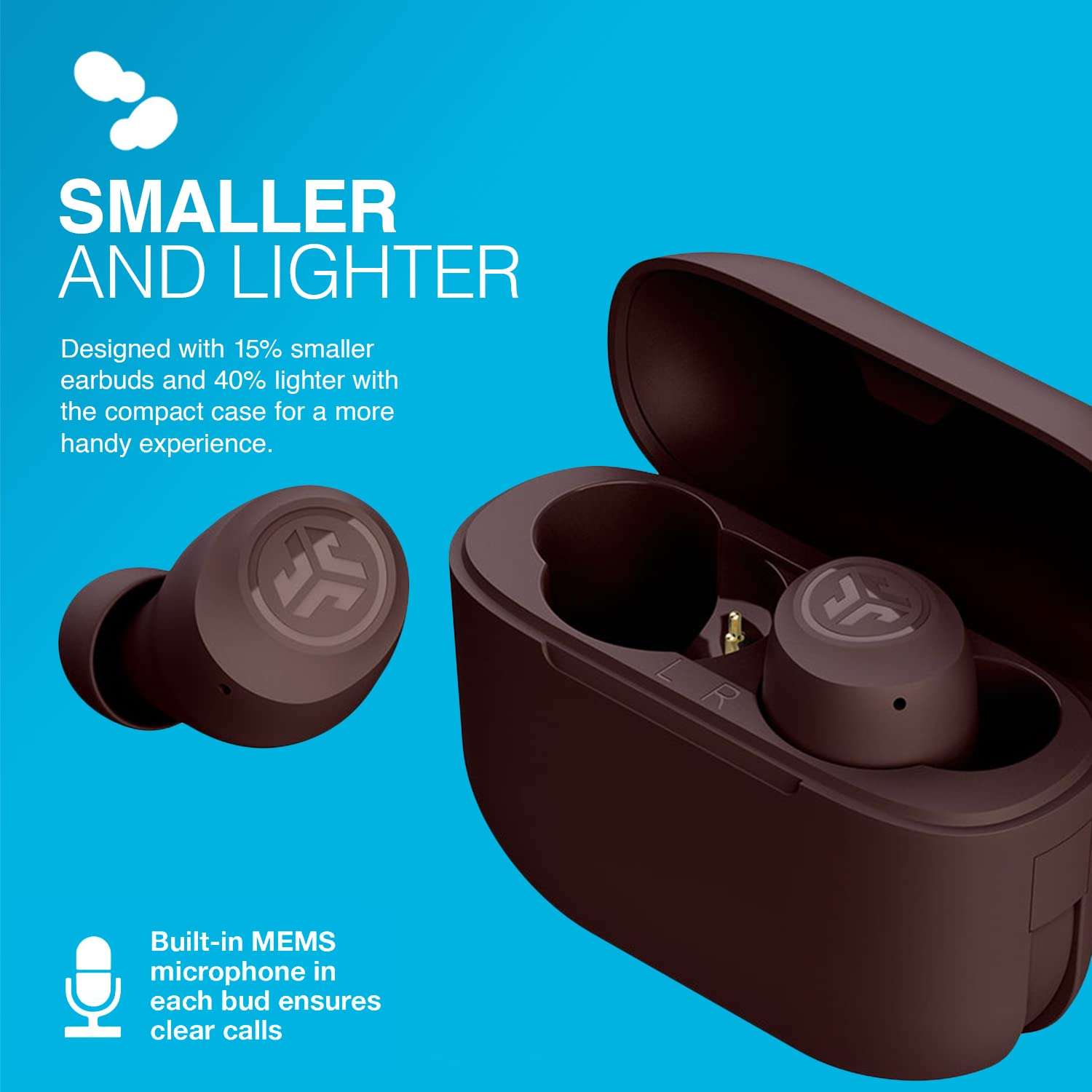JLab Go Air Tones True Wireless Earbuds Designed with Auto On and Connect, Touch Controls, 32+ Hours Bluetooth Playtime, EQ3 Sound, and Dual Connect, Natural Earthtone Color (4975 C) 4