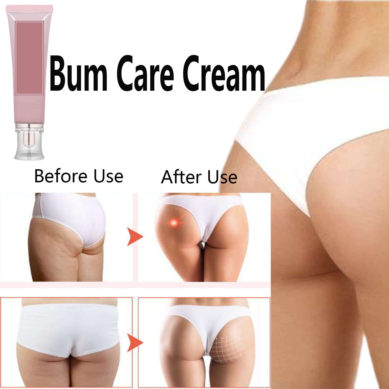 AMIVAI BootyBooty Shea Butter Massage Cream,B-Curves Bum Care Cream,Shea Butter Hip Massage Cream,Butt Enlarger Enhancement Cream (5-pcs) 4