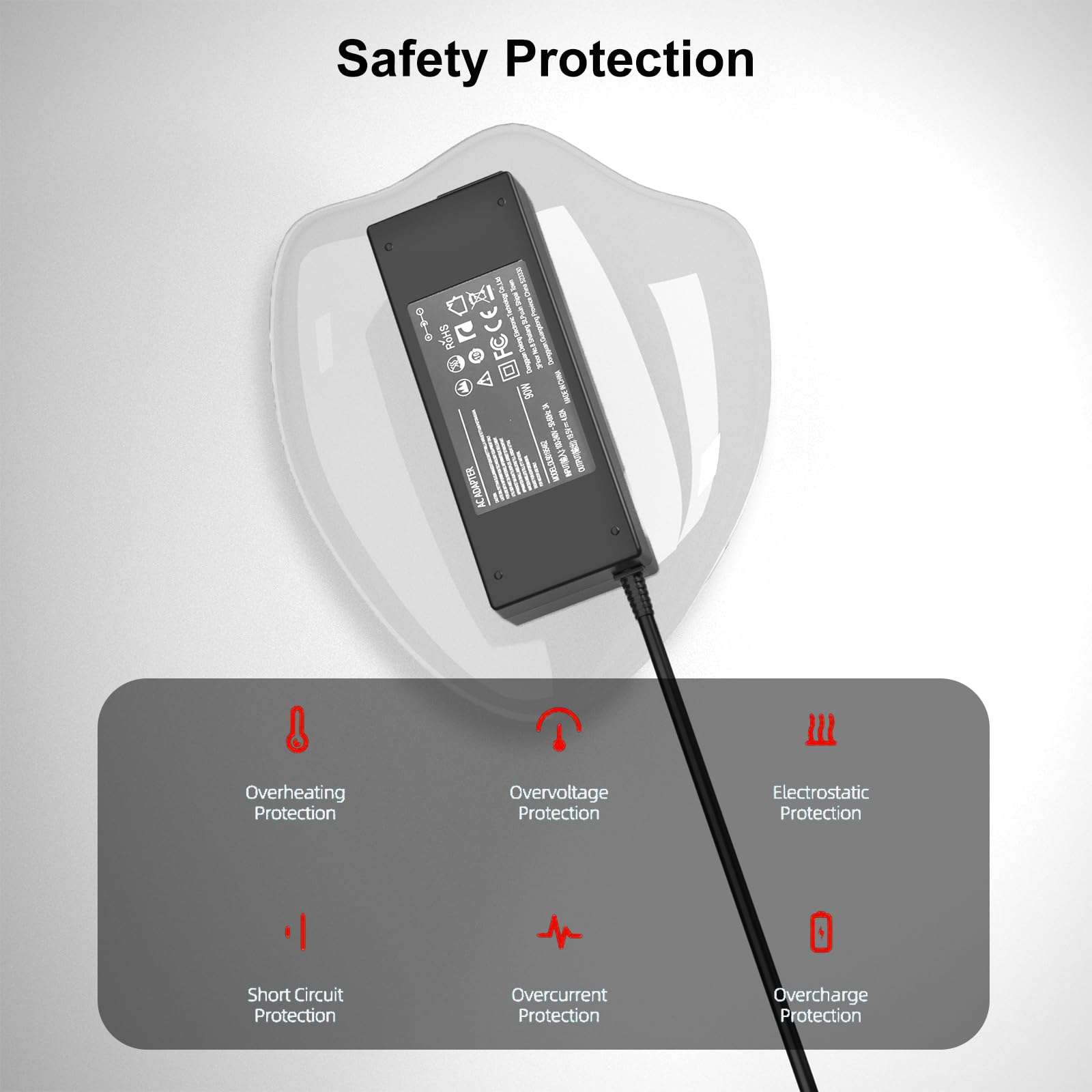 90W AC Adapter Laptop Charger for Dell Inspiron 7706 3280 7700 7506 2 in 1 7501 7590 7591 7790 7791 7500 5400 5401 5490 Power Supply Cord 6