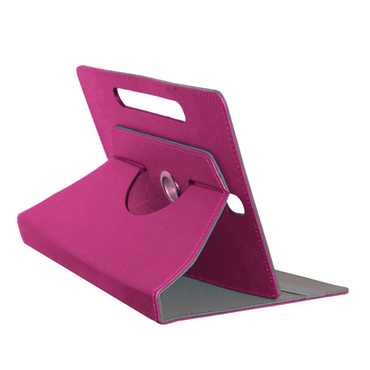 Acm Designer Rotating Leather Flip Case Compatible with Lenovo 710i Cover Stand Dark Pink 6