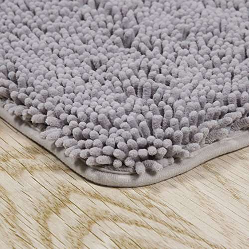 Bedford Home Memory Foam Shag Bath Mat 2-Feet by 5-Feet- Grey 2