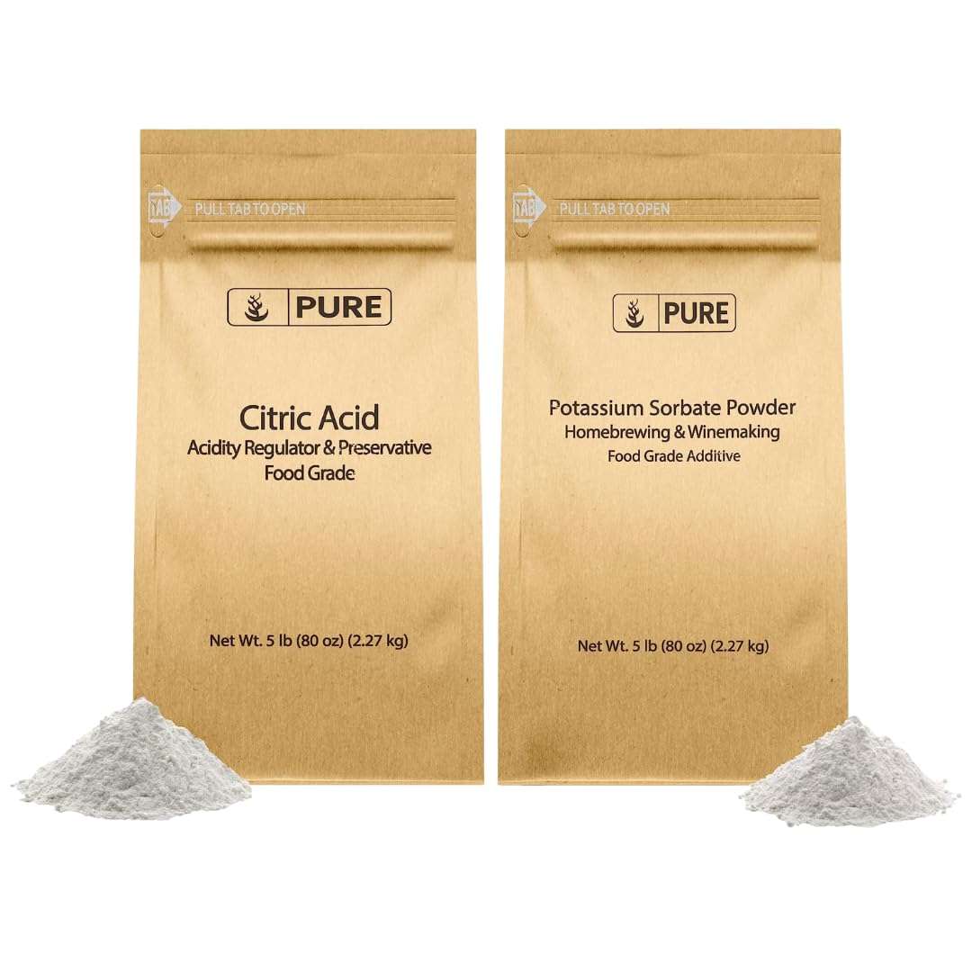 PURE ORIGINAL INGREDIENTS Citric Acid & Potassium Sorbate Bundle (5 lb Each), Food Grade 1