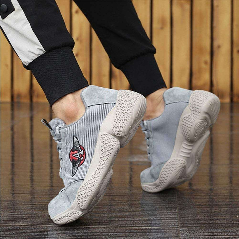 Steel Toe Safety Shoes for Mens, Work Shoes Lightweight Comfort Slip Resistant Industrial Construction Sneakers (Color : Gray, Size : 9.5 US) 5