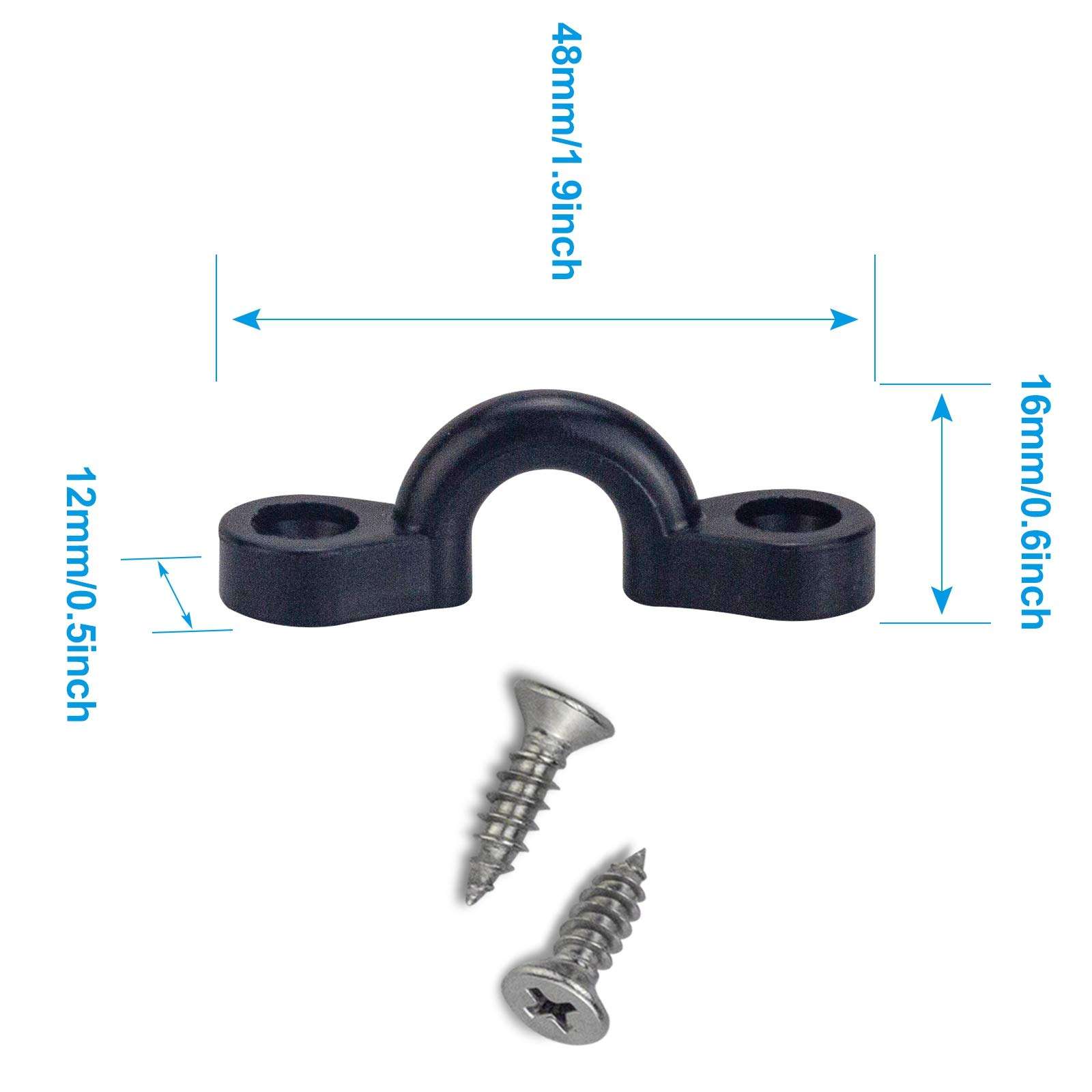 colaeos Kayak Pad Eye Kit, 12PCS Nylon Bungee Deck Loops Tie Down Pad Eye with 24 Screws for Boat Kayak Deck Rigging Kit 2