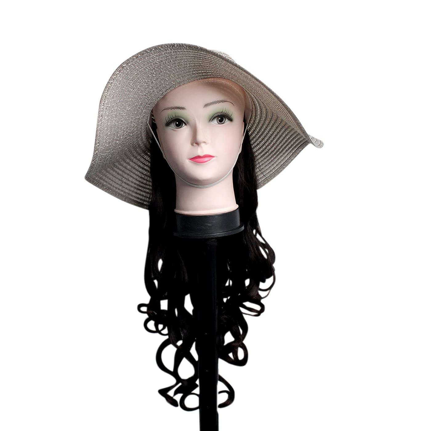 MAJIK Fedora Hat Attached Curly Hair Extension for Women and Girls (Black) 3