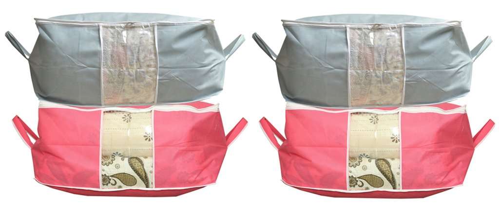 Kuber Industries 4 Piece Non Woven Under Bed Storage Organiser Set 1