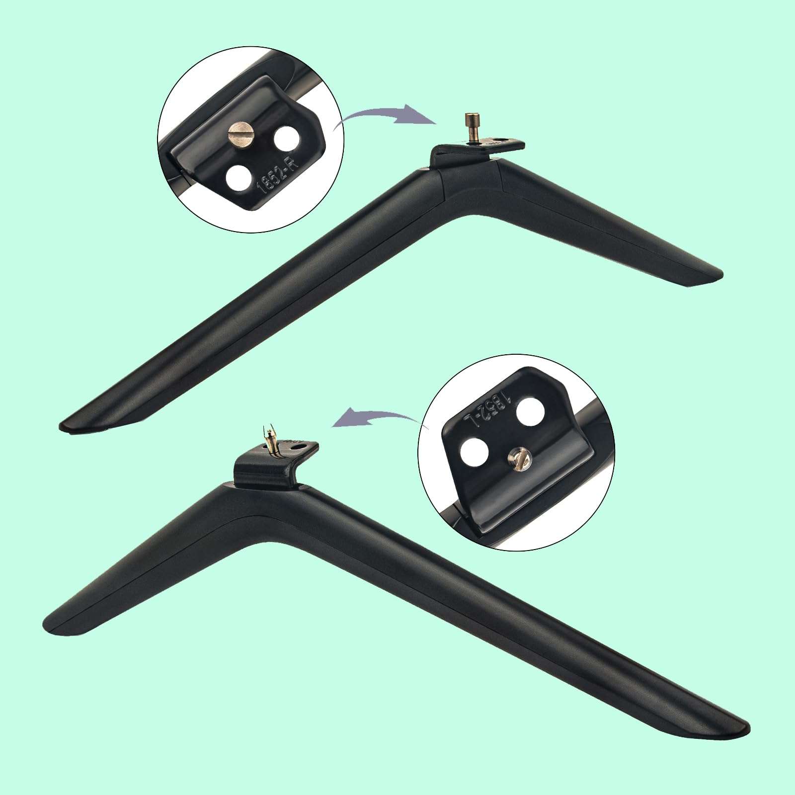 Replacement TV Base Stand 1852-L 1852-R, Fit for Hisense 4K UHD Hisense R0KU TV (2020) HU75A6170FUWR 75R6E3 75A53FUA 6