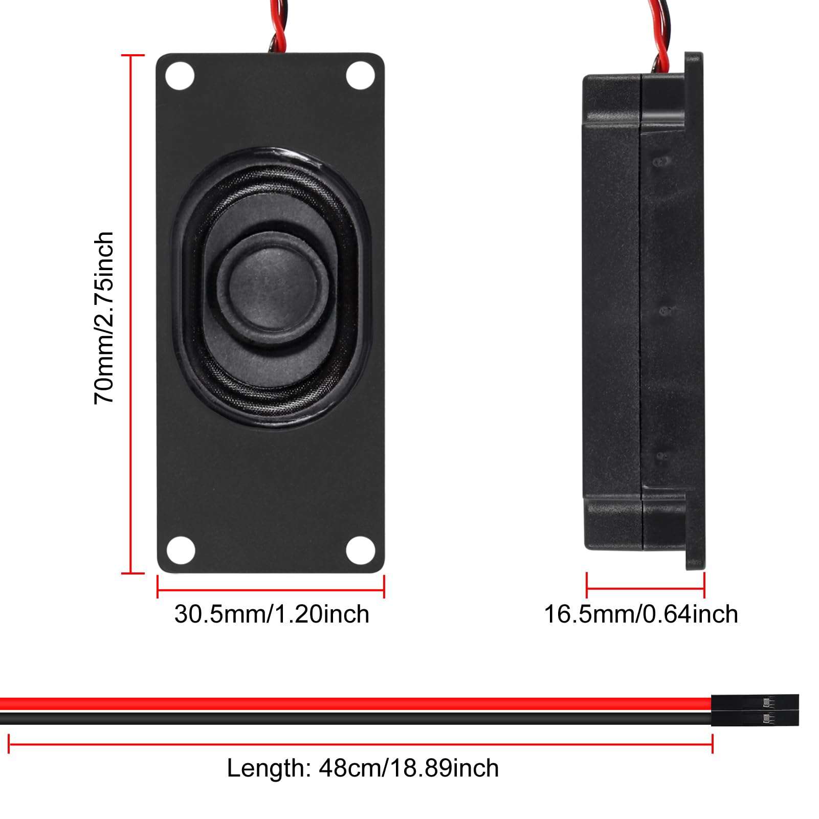XIITIA 6pcs Speakers 3 Watt 4 Ohm Mini Speaker 4ohm 3w Loundspeaker Micro Speaker with 2.54mm Dupont Interface Compatible with Small Electronic Projects 3