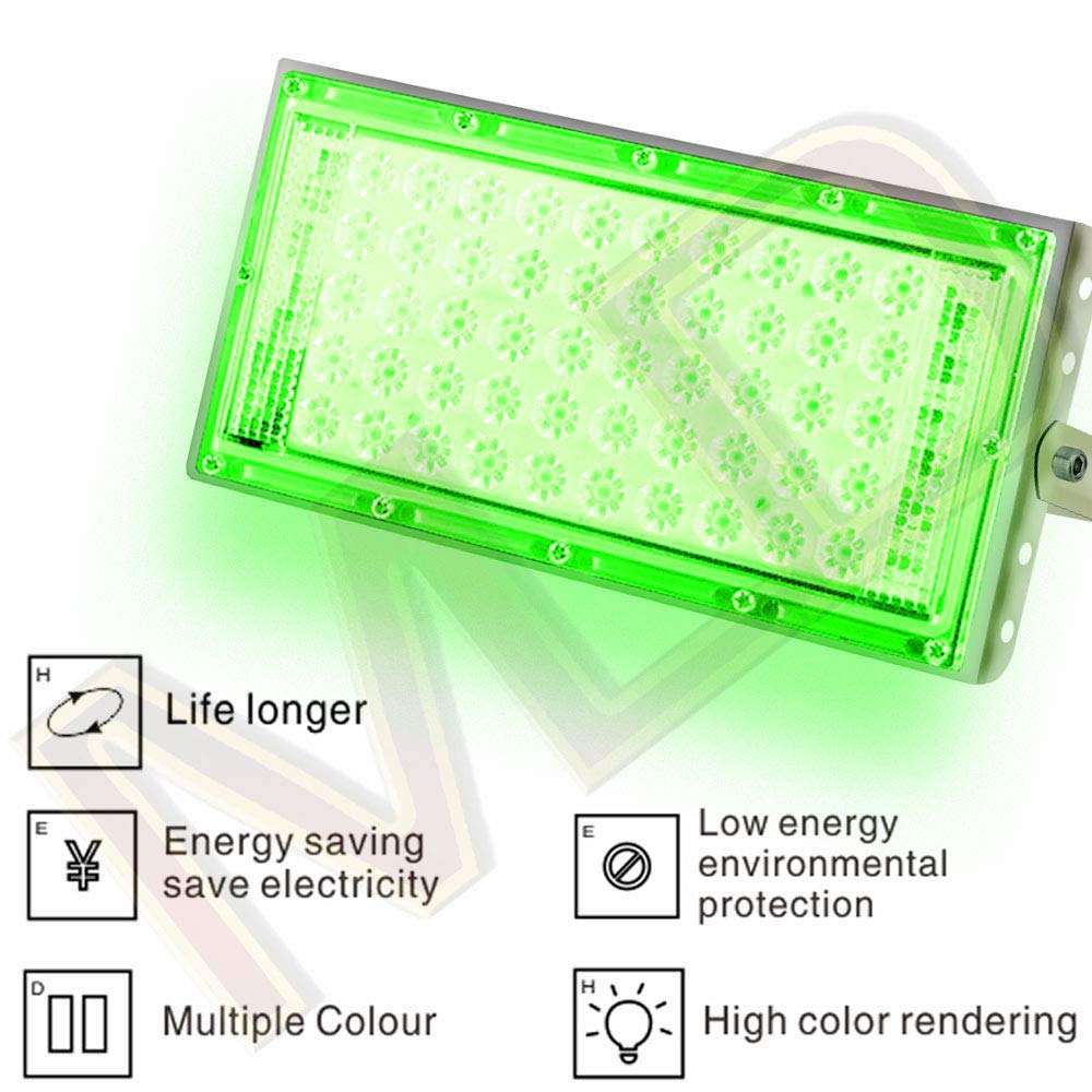 MLD 60 watt Led Brick Flood Focus Light for 50LED Base IP65 Outdoor Indoor Waterproof with Green Lamp - 60W 220V AC Pack of 6 4