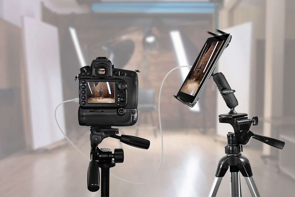 ARKON Mounts Slim-Grip Tripod Tablet Mount with 3.75" Shaft | Universal Tablet Fit | Camera Mount Adapter | 360° Adjustable Angle | Compatible with iPad, Samsung, Google, Huawei, and more | TABRMTRI 3