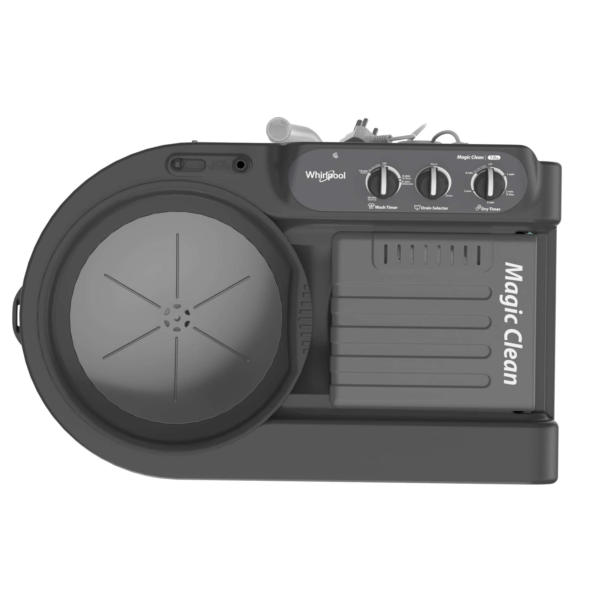 Whirlpool 7.0 Kg 5 Star MAGIC CLEAN Semi-Automatic Top Loading Washing Machine (MAGIC CLEAN RYL SRS 7.0 GREY DAZZLE (5YR), 4 Year Comprehensive Warranty, 1400 RPM Motor, 5 Year Motor Warranty) 4