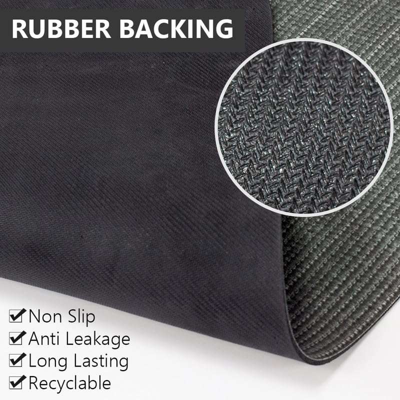 SUWUYUE Bath Mat Rug, Quick Dry Super Absorbent Bathroom Mat, Non Slip Stain Resistant Bathroom Floor Mat Washable Ultra Thin Bathmat Fit Under Door for Shower Room, Dark Gray Stripe, 3ft x 5ft 4