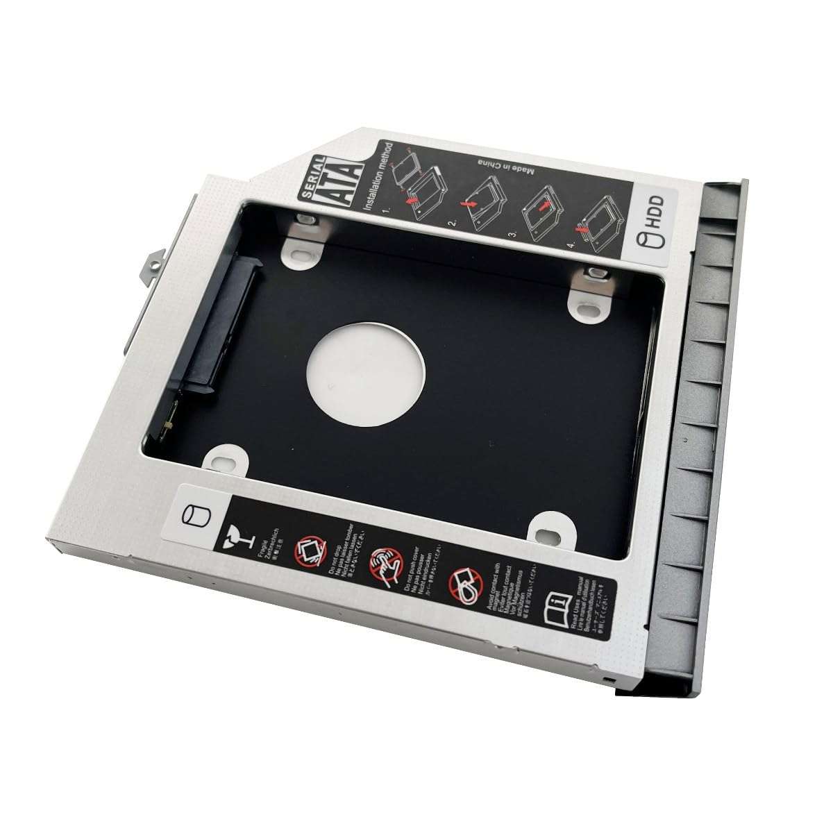 2nd HDD SSD Hard Drive Caddy for HP Elitebook 8460p 8460w 8470p 8470w with Faceplate / Bezel and Mounting Bracket