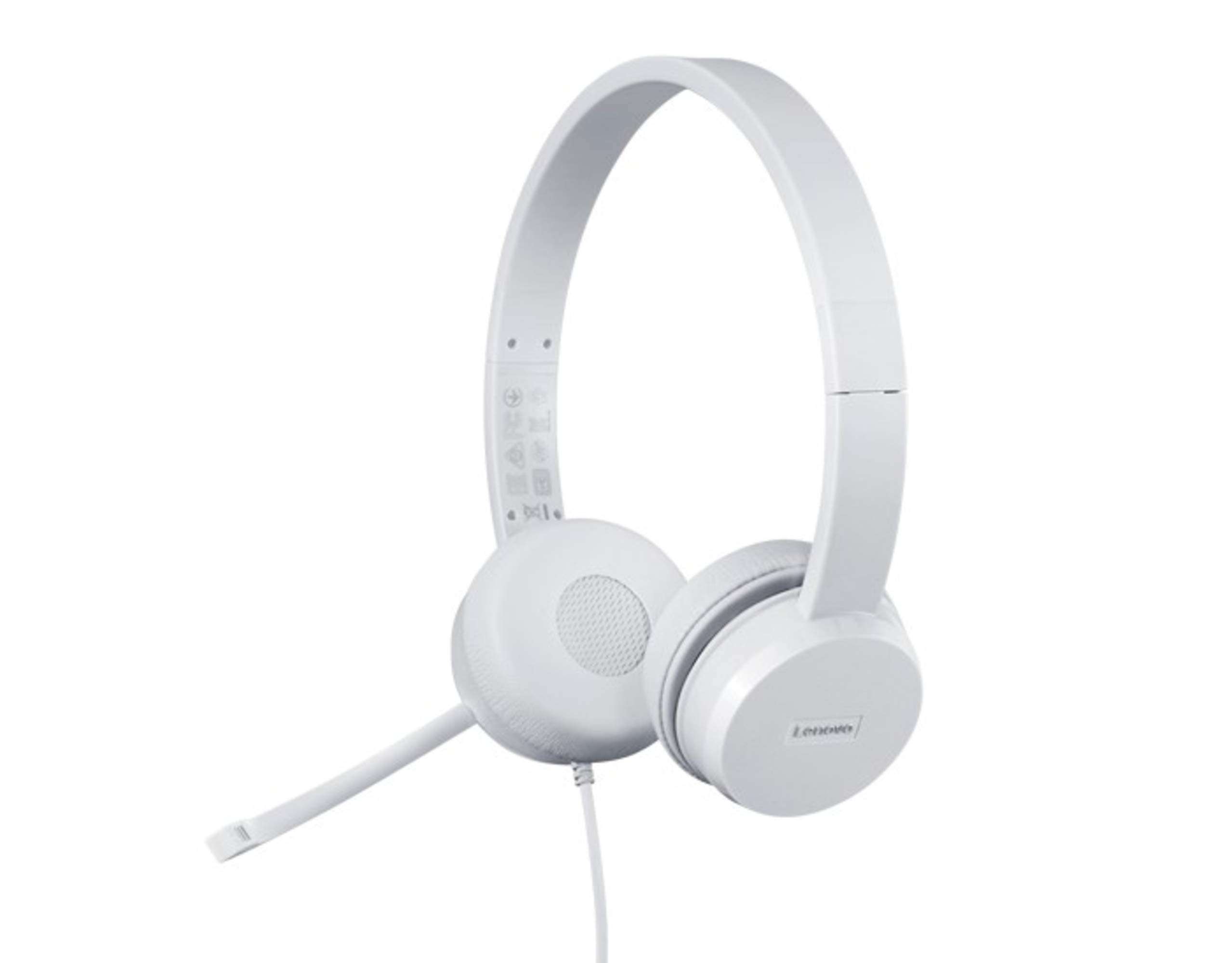 Lenovo 110 Wired On Ear Headphones with Mic (White) & 400 Wireless Mouse, 1200DPI Optical Sensor, 2.4GHz Wireless Nano USB, 3-Button (Left,Right,Scroll) Upto 8M 3