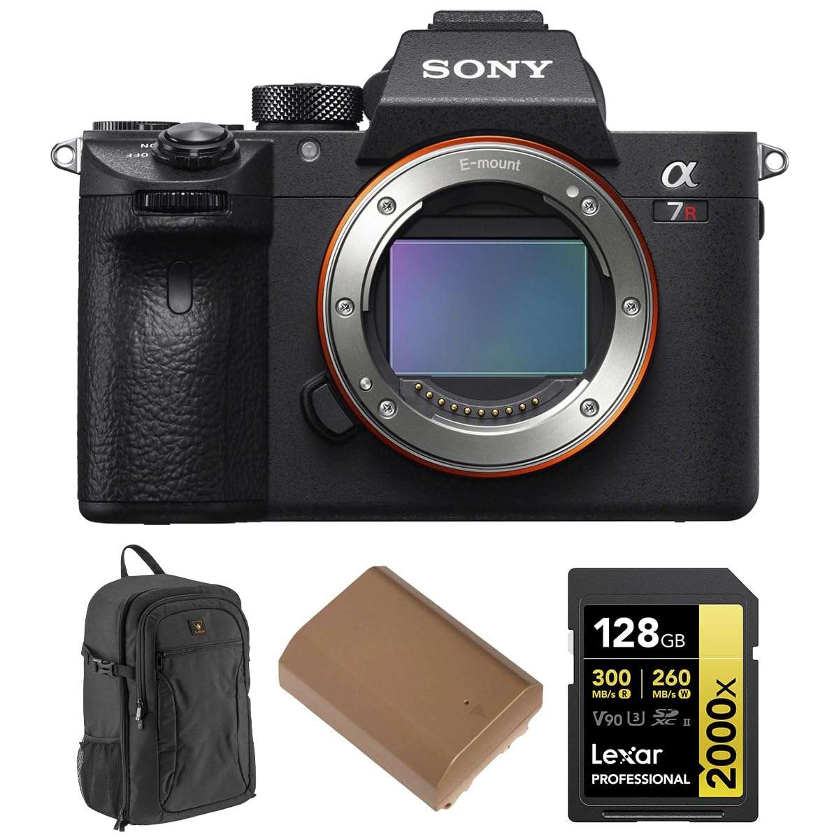 Sony Alpha a7R IV Mirrorless Camera (V2), Bundle with Alpine 200 Backpack, 128GB Memory Card and NP-FZ100 Battery 1