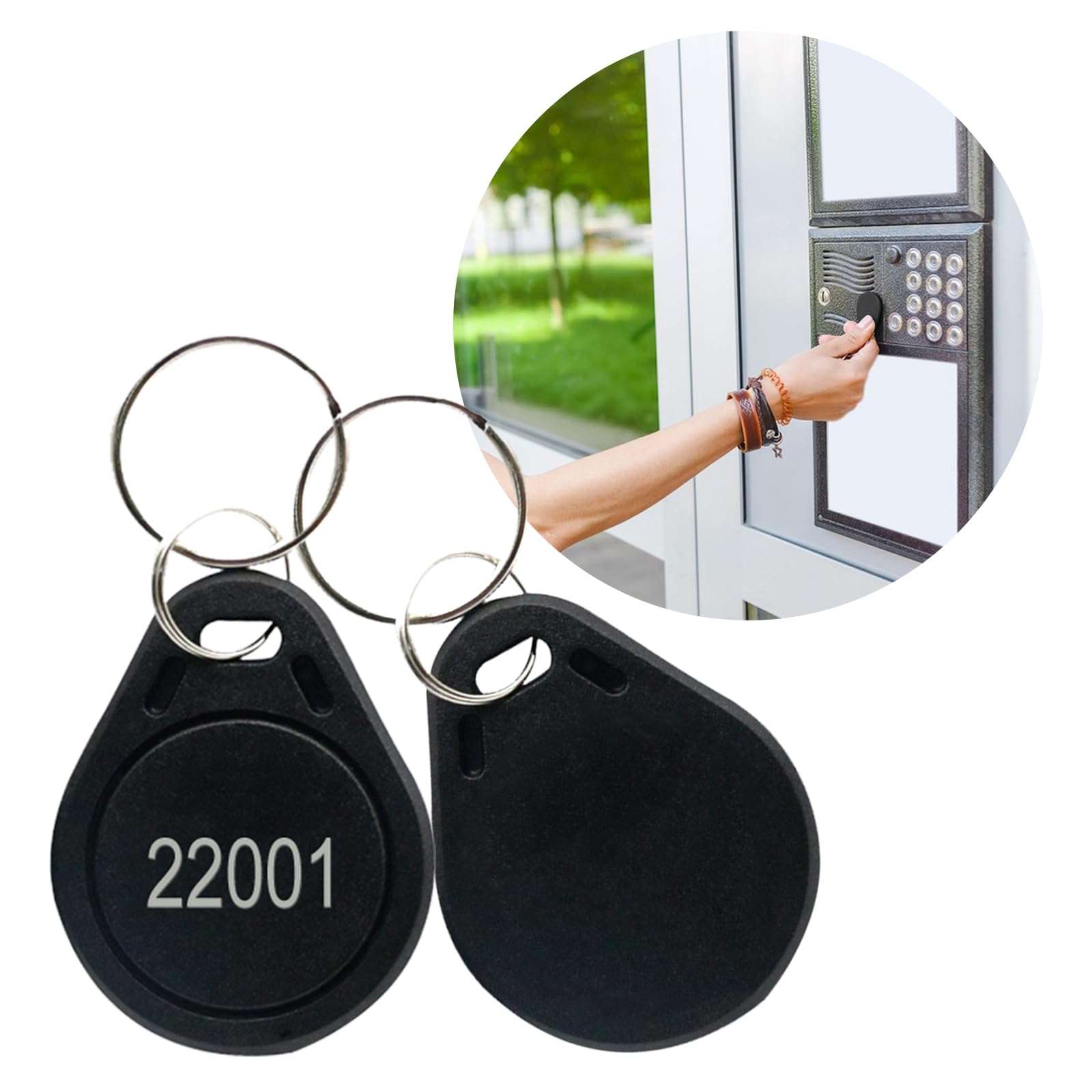dcvbny 100pcs 26 bit Prox Keyfobs Proximity Fob Frequency 125KHZ H-ID Compatible with Prox Key ISOProx 1386 1346 1386 1326 H10301 Format Card Readers & Vast Majority of Access Control Systems,Black 3