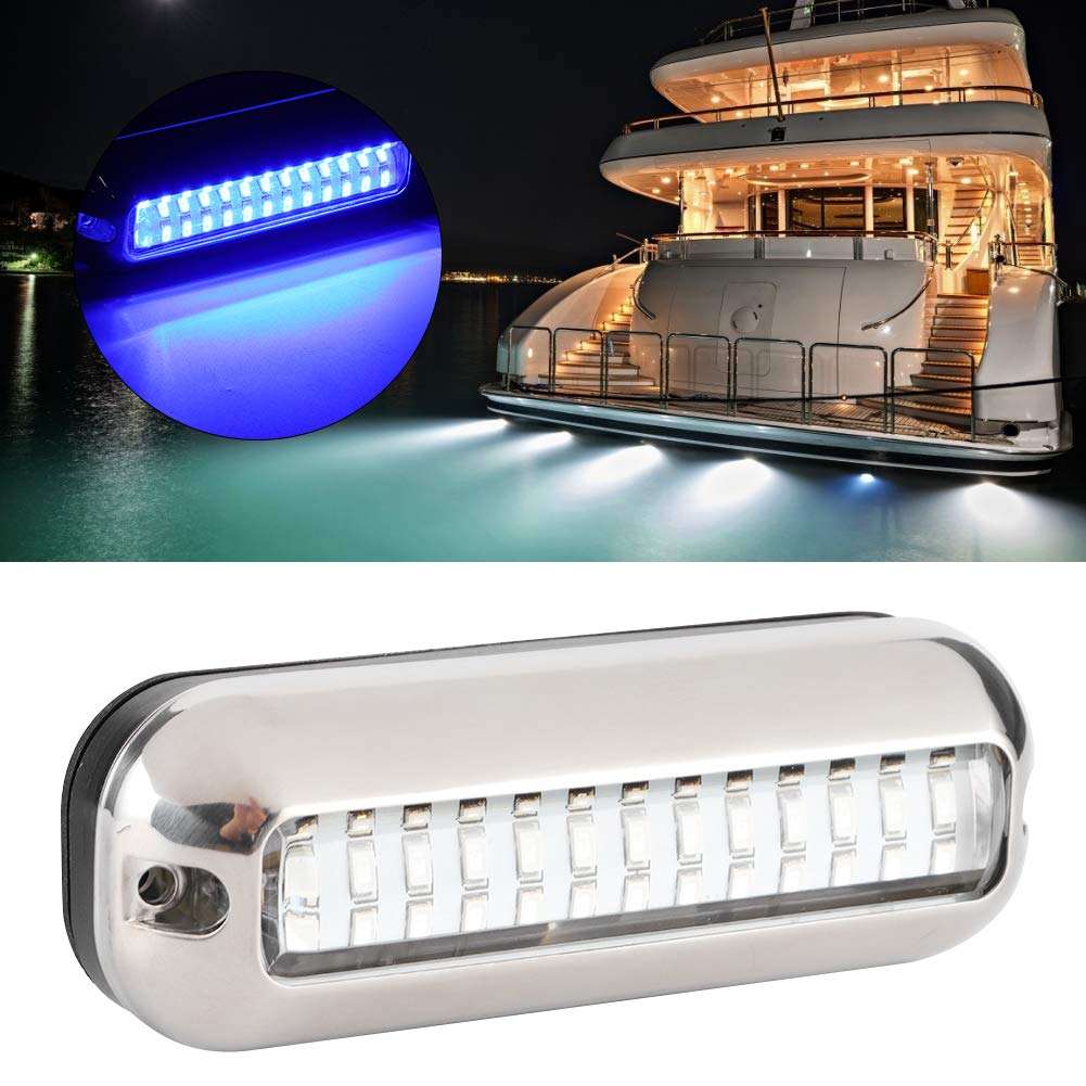 LED Transom Light, 39LEDs 5.2W Underwater Pontoon Transom Light IP68 Waterproof Boat Fishing Lamp(Blue) 5