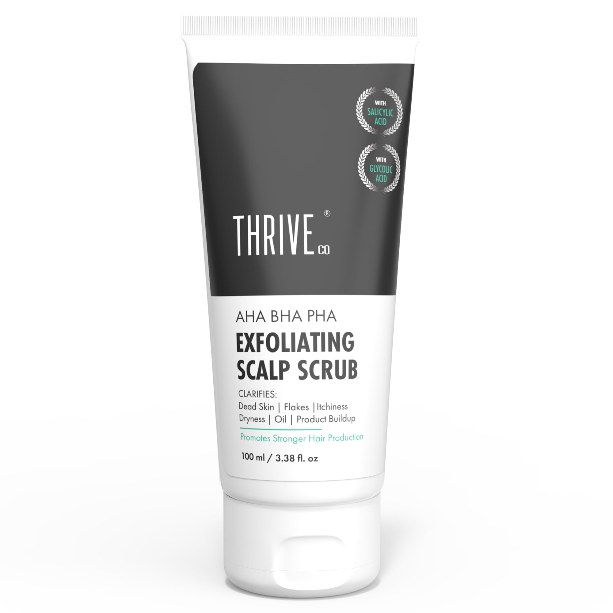 ThriveCo AHA BHA PHA Exfoliating Scalp Scrub | Clears Dandruff, Dead Skin, Oil & Product Buildup And Promotes Hair Growth | Acts On Dry, Flaky & Itchy Scalp | For Men & Women | 100ml 1