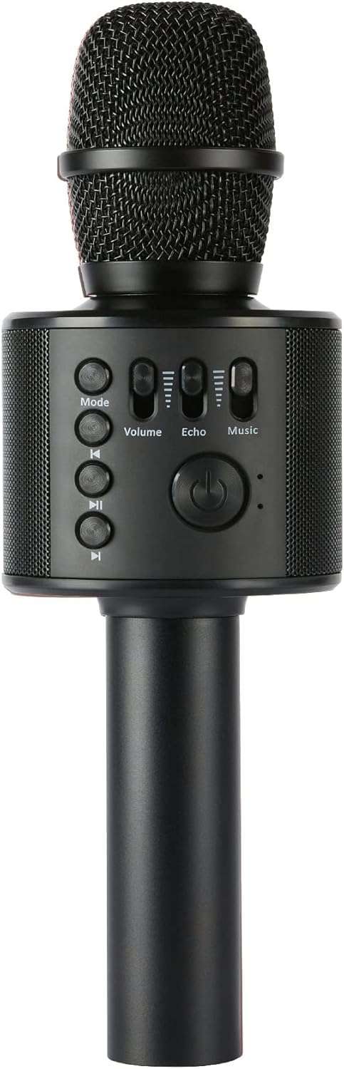 Core Innovations Wireless Bluetooth Karaoke Microphone with Built-in Speakers + HD Recording, Portable Handheld Mic | Black 1