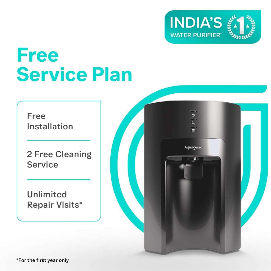 Aquaguard Delight Aquasaver RO+UV+UF+MC Tech | 2-year filter life | With Mega Sediment filter | 2 Free cleaning service | 60% Higher Water Recovery | 9-Stage Purification | India’s No.1 Purifier* 4