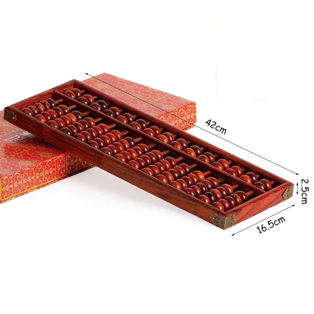 Counting Abacus Redwood Abacus Art Collection Abacus Accounting and Students Mental Abacus Desktop Decoration (Color : Brown, Size : 42 * 16.5 * 2.5cm) 6