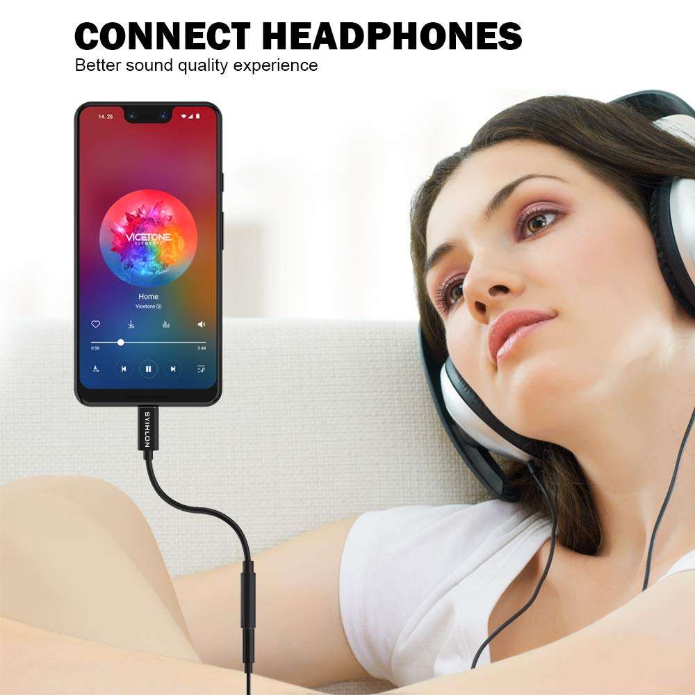 USB C Headphone Adapter, USB C to 3.5 mm Headphone Jack Adapter Compatible with Pixel 4 3 2 XL/Samsung Galaxy Note 10/S20/iPad Pro/One Plus 6T/7/7T/8/8pro and More [2 Pack] 3