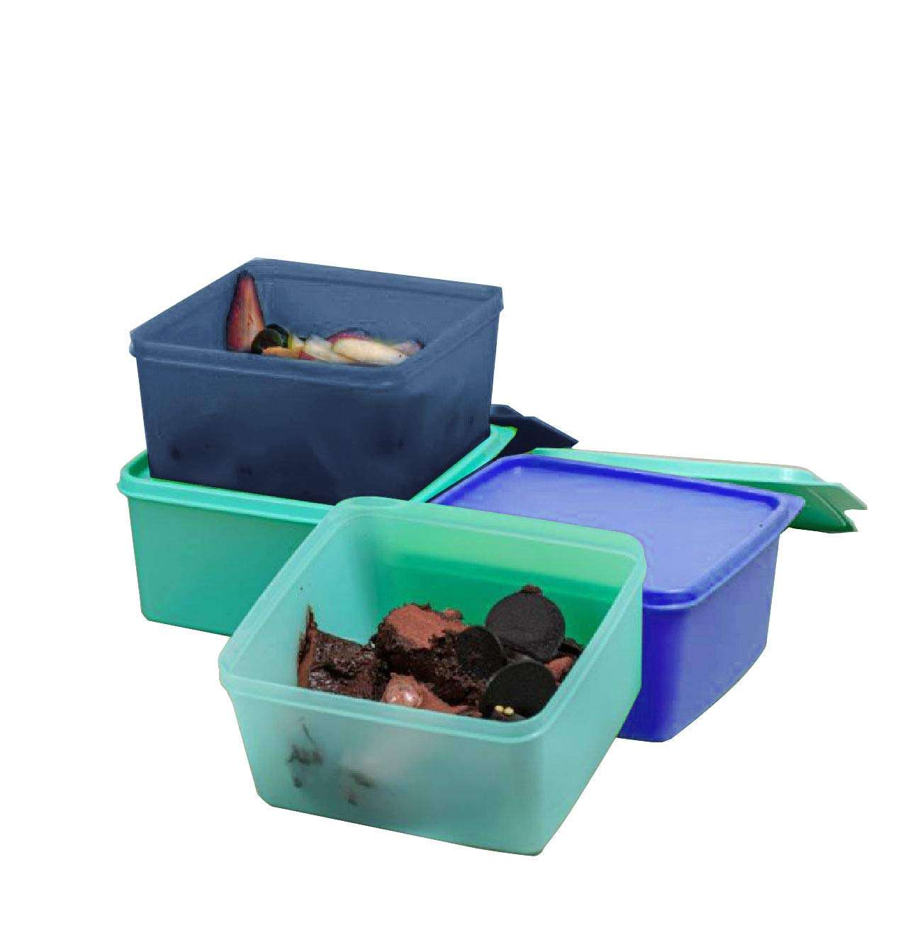 Tupperware Plastic Storage Jar Set- 1.2 liter, 4 Pieces, Blue 1