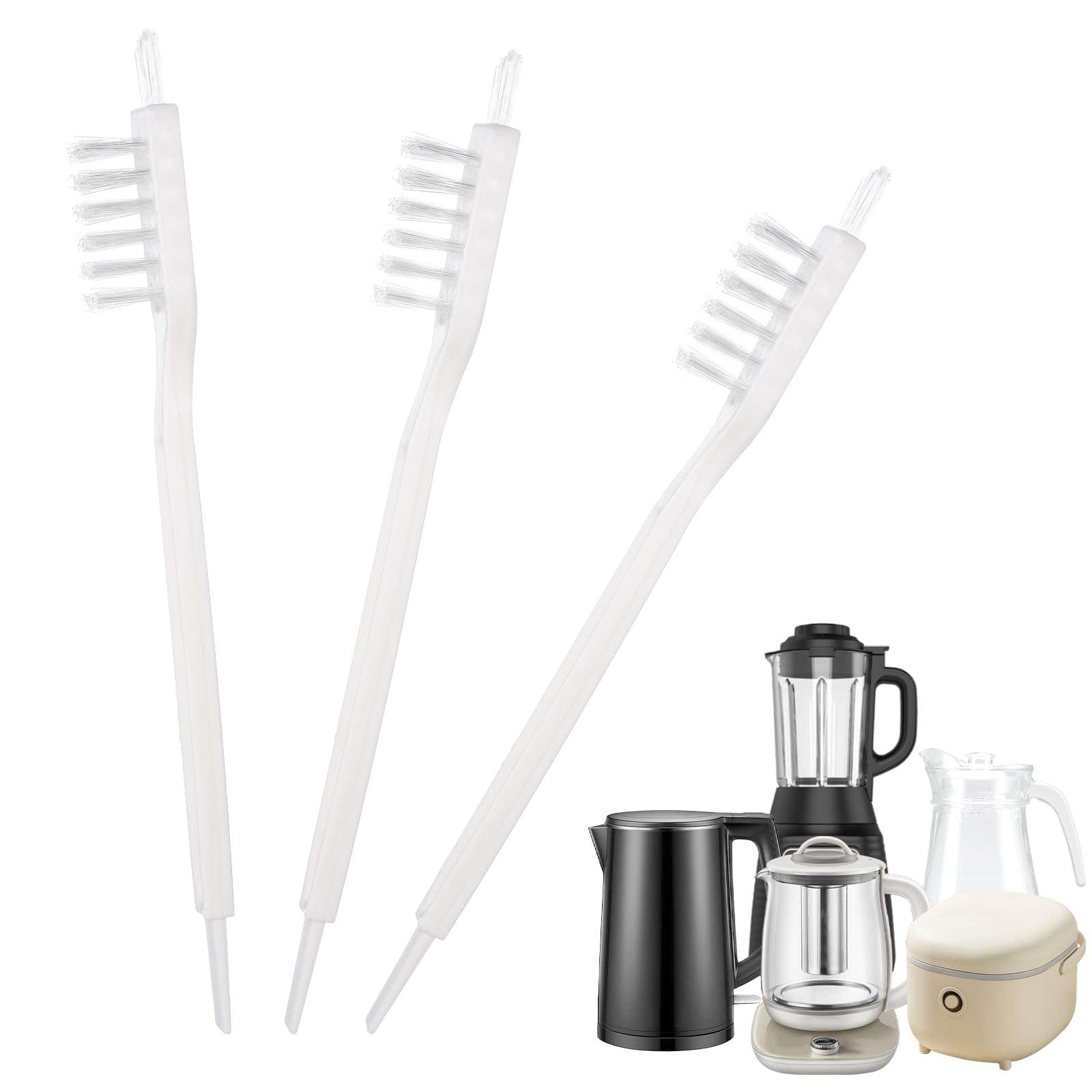 Yuanchu 3Pcs Juicer Cleaning Brushes, Soy Milk Maker Deep Clean Brush Crevice Cleaning Tool Set for Bottle Bottom Toaster Sink Tile Small Cleaning Supplies Gadgets for Kitchen Appliances 1
