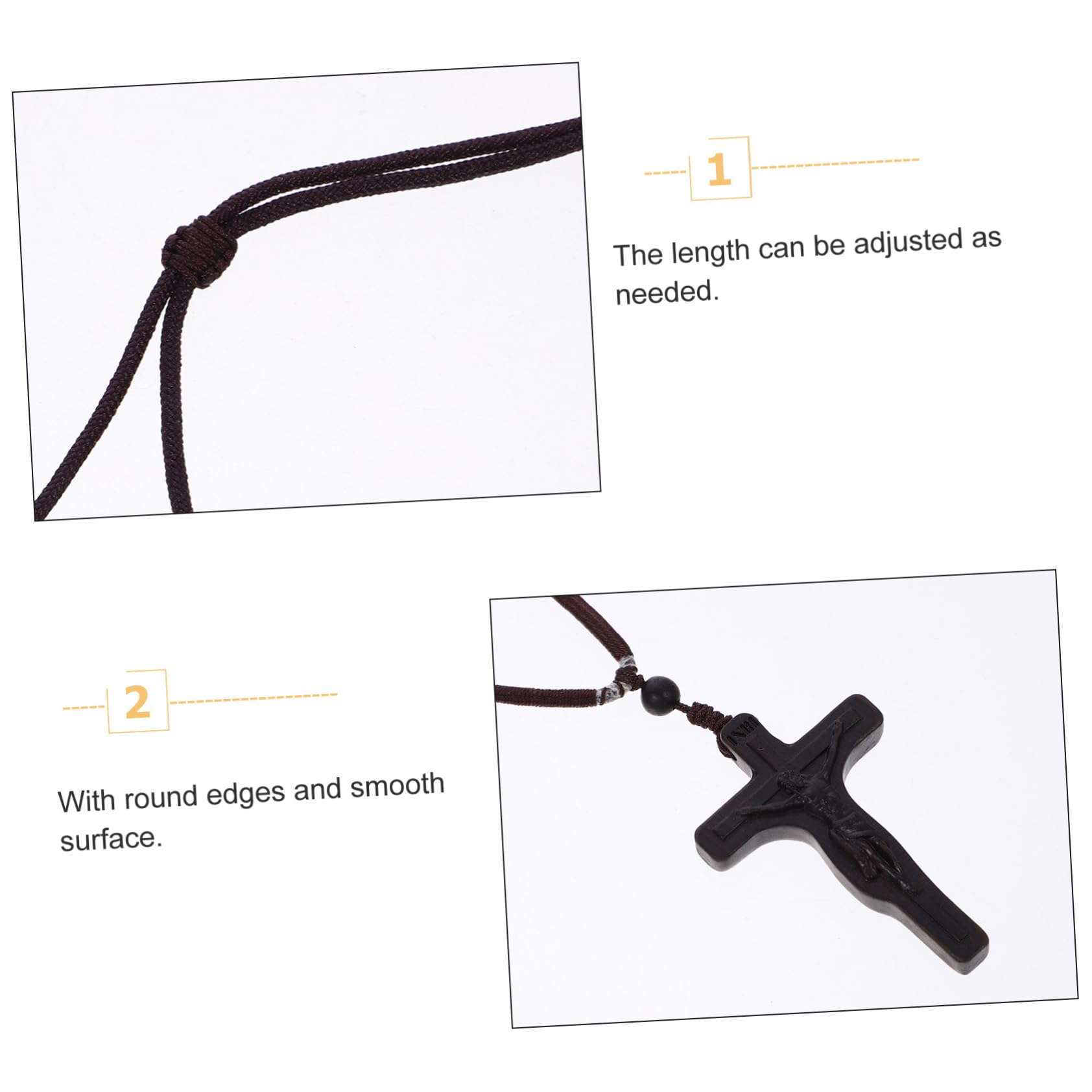 Toyvian Cross Wooden Pendant Necklace Unique Catholic Cross Hanging Decoration for Home Office for Holidays Special Occasions 2