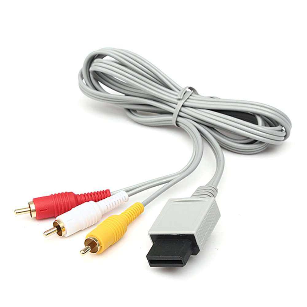 traderplus 6ft Composite Audio Video AV RCA Cable Cord for Nintendo Wii/Wii U