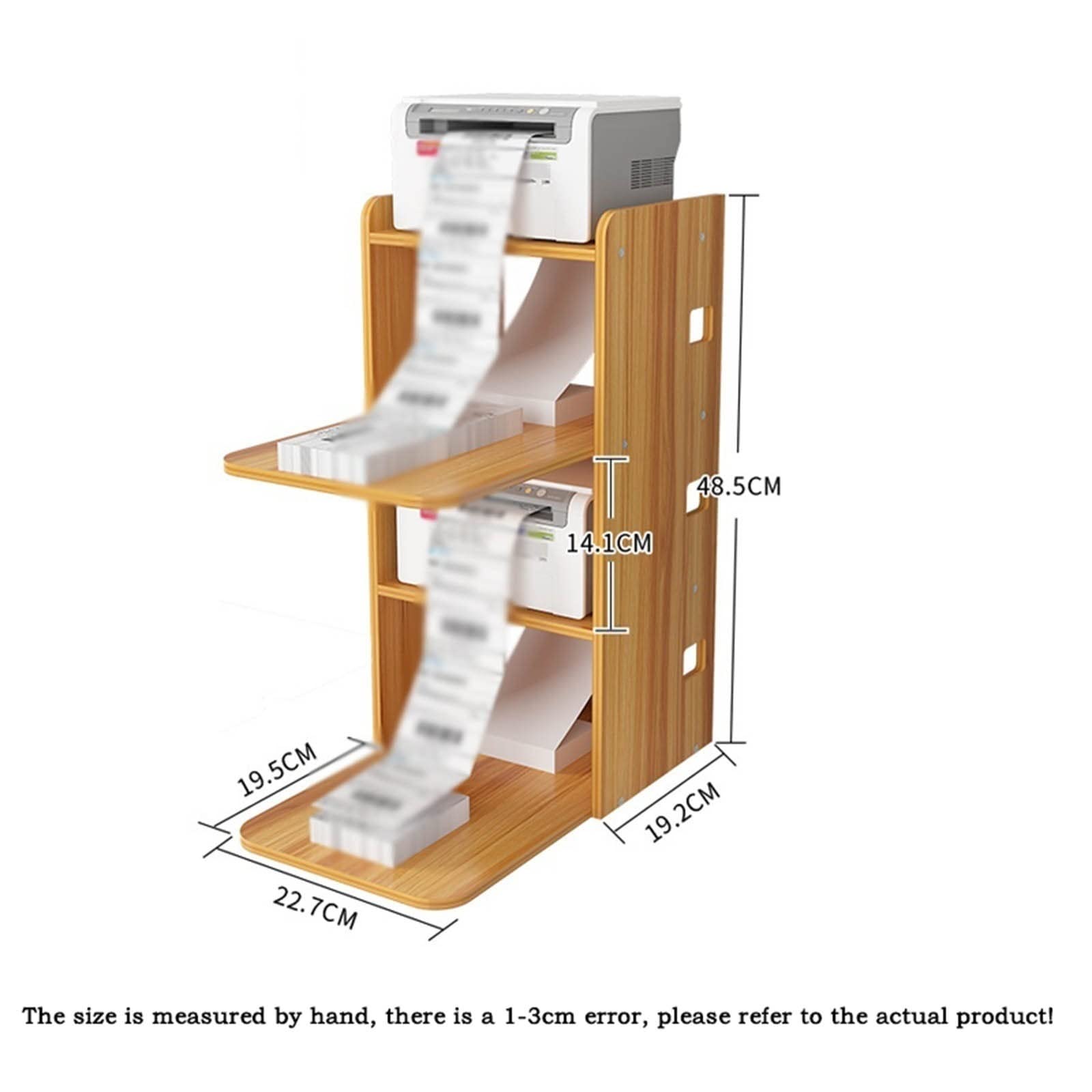 Printer Table Printer Cabinet Printer Shelf Rack Office Paper Barcode Printer Rack Desktop Fast Copier Storage Rack Office Storage & Organization (Color : Brass, Size : Small) (Brass Small) 3