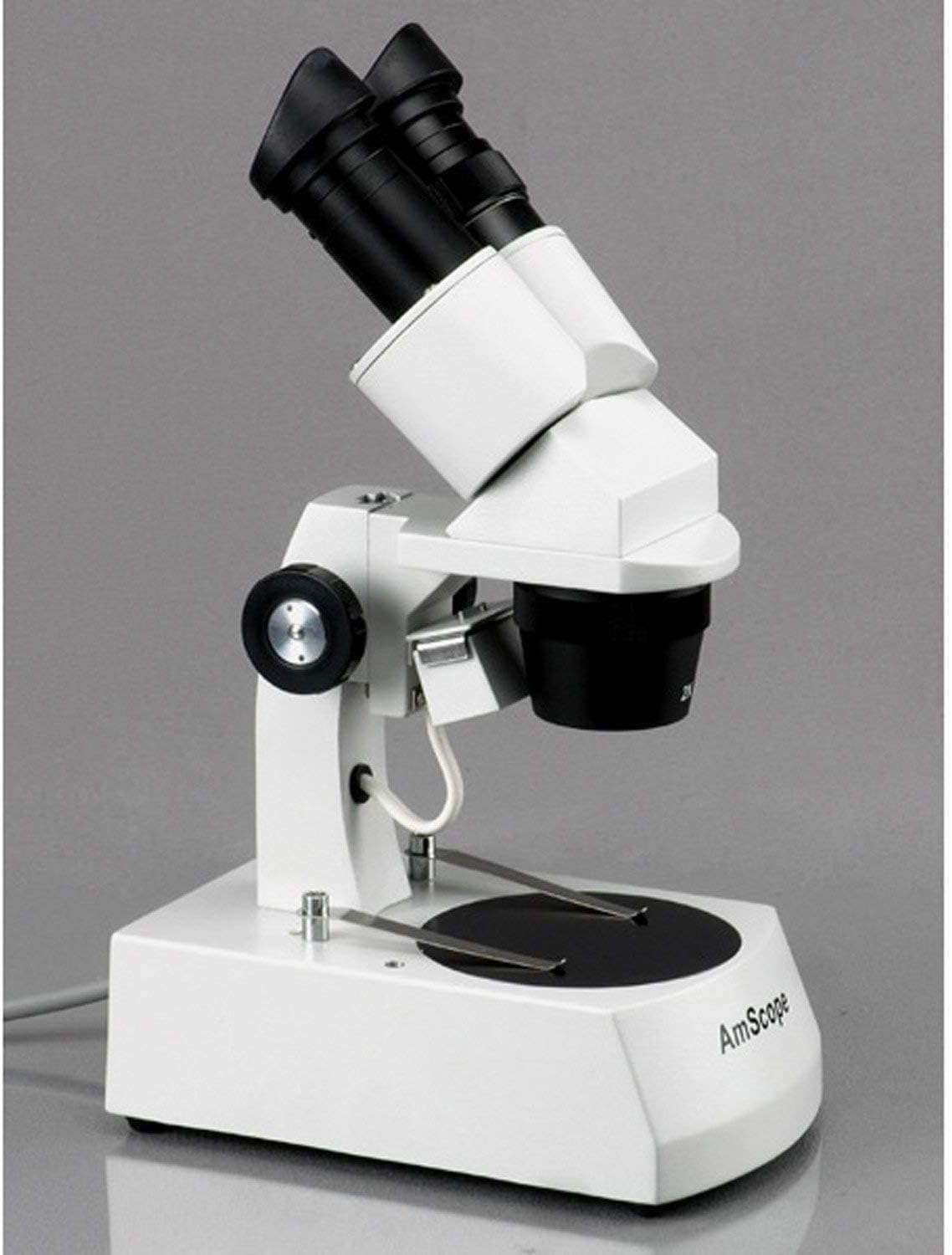 AmScope SE305-AZ-M Digital Binocular Stereo Microscope, WF10x and WF20x Eyepieces, 10X/20X/30X/60X Magnification, 1X and 3X Objectives, Upper and Lower Halogen Lighting, Reversible Black/White Stage Plate, Arm Stand, 120V, Includes 1.3MP Camera with Reduction Lens and Software 5