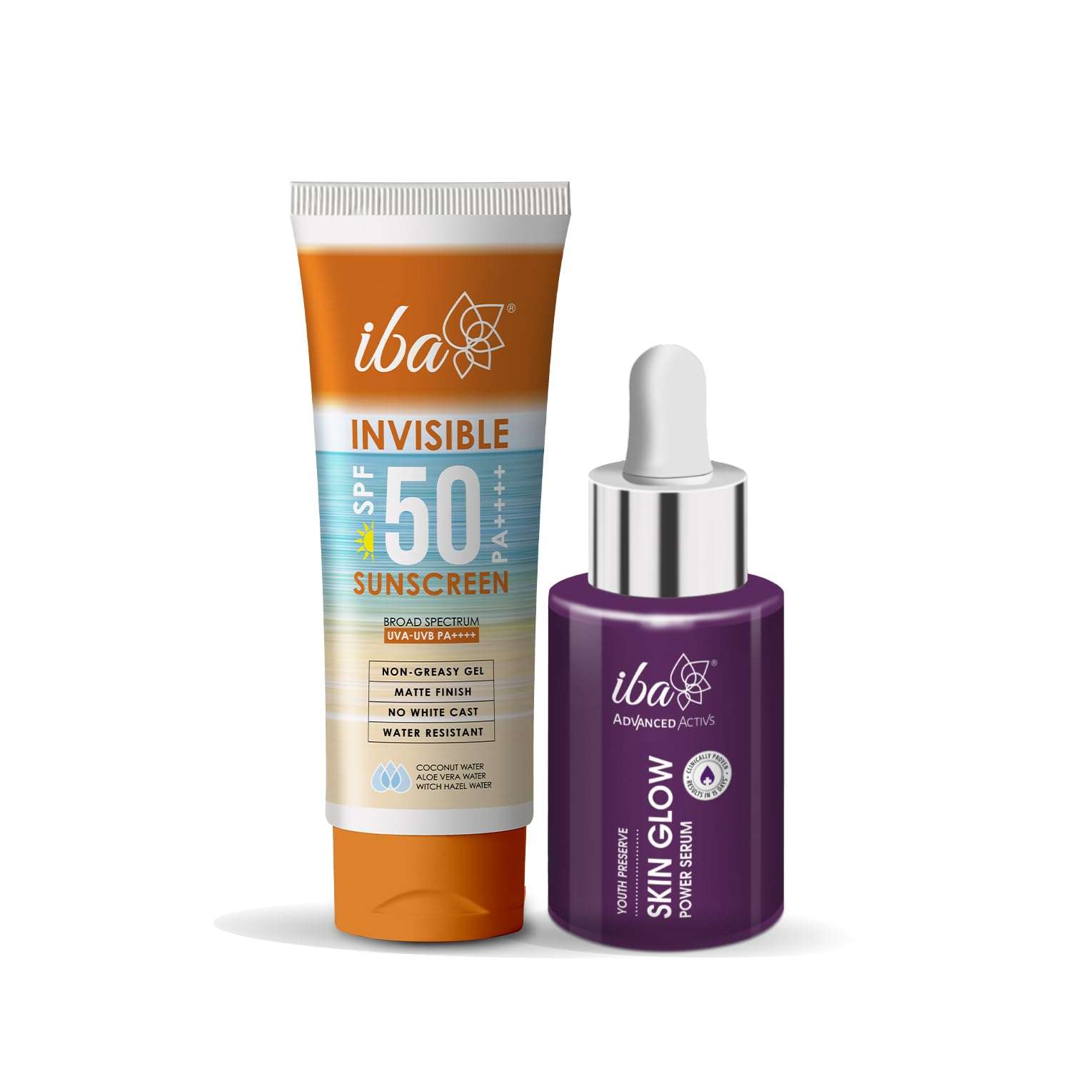 Iba Summer Special Skin Care Combo Vitamin C Serum 30ml + Matte Finish Sunscreen 100g | For Radiant Skin with Brighten Skin Tones and Sun Spots | Halal Certified & Vegan 1