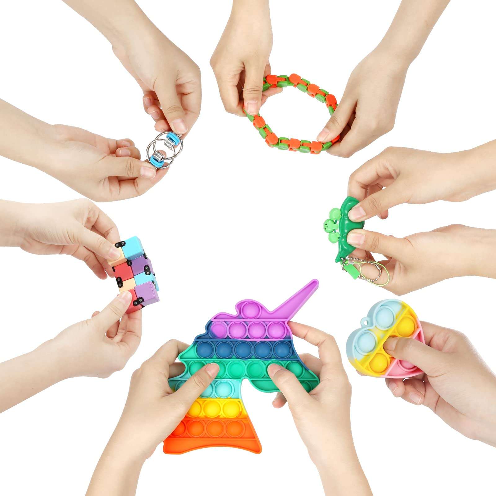 Fescuty Fidget Toys Pack Set Pop Fidgets Toy Sets Packs Fidget Toys Pack Stress Relief and Anti-Anxiety Tools Sensory Toys… (23 Packs) 2
