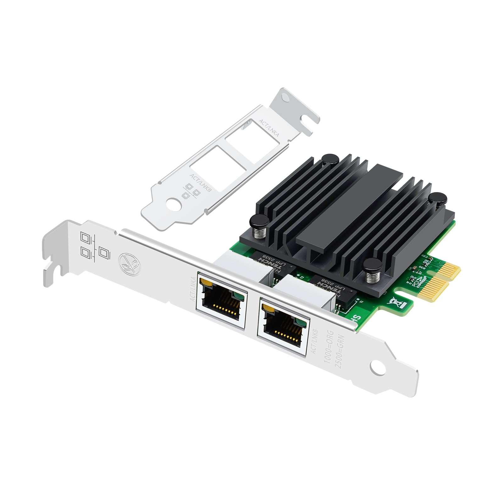 Buacoz 2.5G Dual Port Gigabit Network Card,with Intel I225 Chip LAN NIC Card, 2500M Gigabit Dual RJ45 Ports Ethernet Server Adapter Support Windows 11/10 Windows Server 2022 1