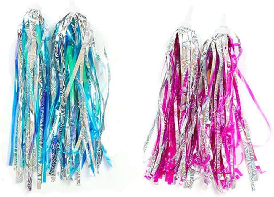 PurYupearl Blue Bicycle Bike Handlebar Scooter Streamers Sparkle Tassel Ribbon Bikes and Accessories 4