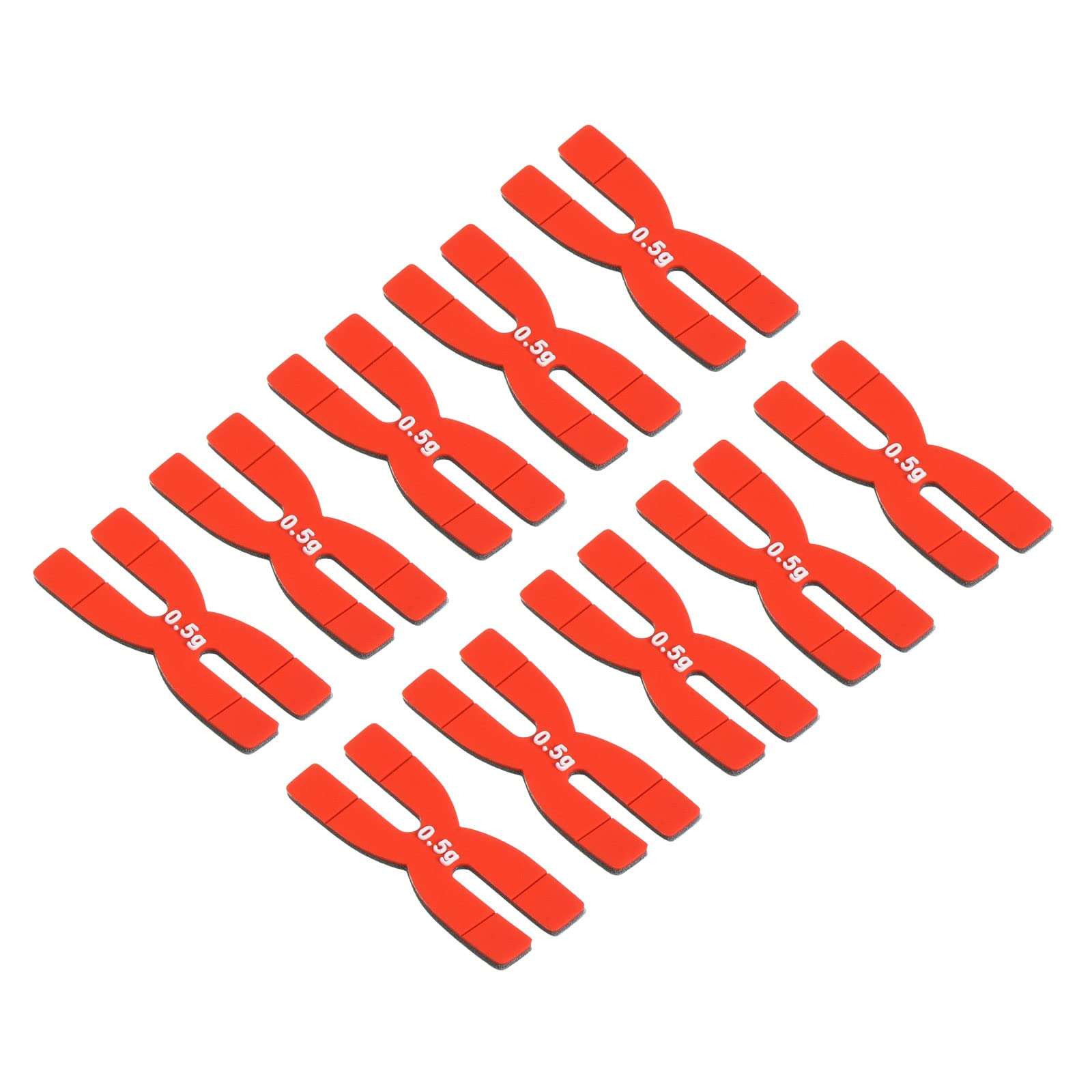 PATIKIL 0.5g Racket Weight Balance Strips, 10 Pack Silicone Badminton Racquet Weighted Tapes, Red 1
