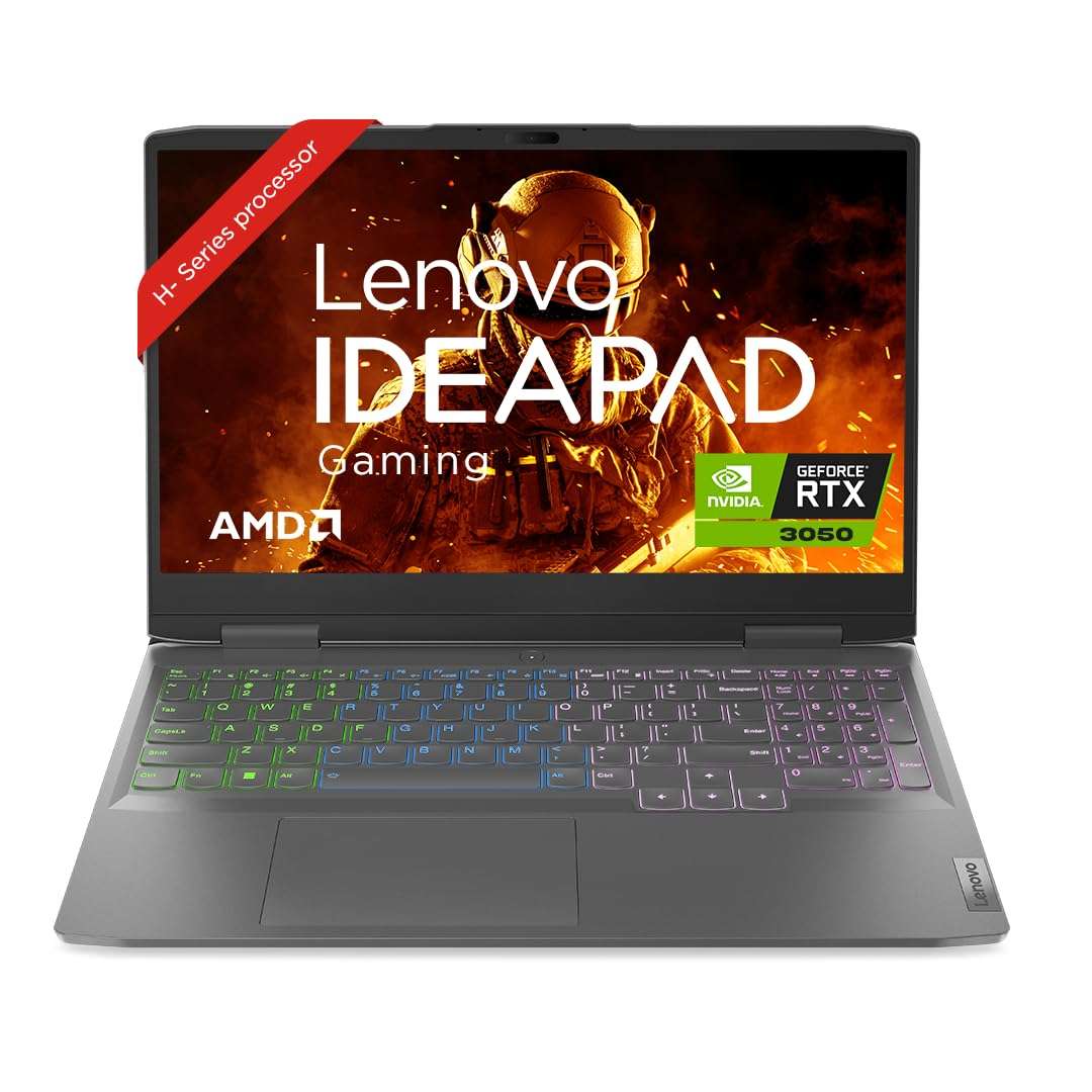Lenovo IdeaPad Gaming 3 AMD Ryzen 5 6600H 15.6" (39.62cm) FHD IPS 120Hz Gaming Laptop (8GB/512GB SSD/Win11/Office/NVIDIA RTX 3050 4GB/RGB Keyboard/Onyx Grey/2.32Kg), 82SB00V2IN + M200 Gaming Mouse 2