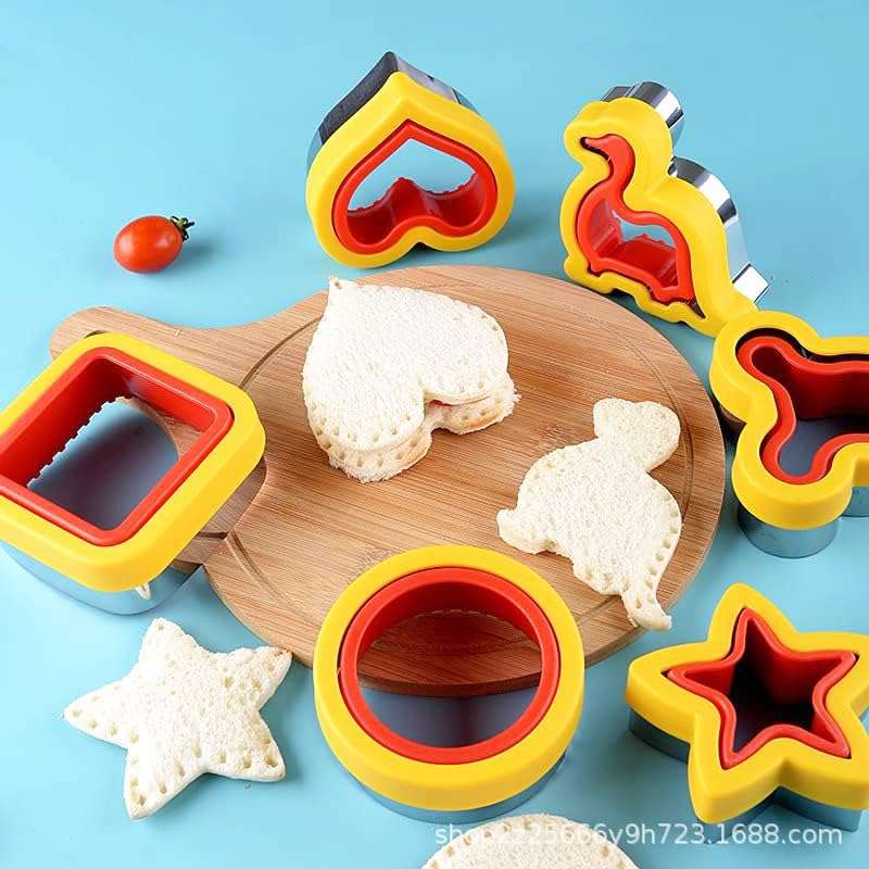 sandwich cutter.bread cutter.sandwich crimpit.uncrustables sandwich maker.sandwich sealer.crimpit sandwich maker.crustless sandwich cutter.crust cutter.sandwich mold (Yellow red) 3