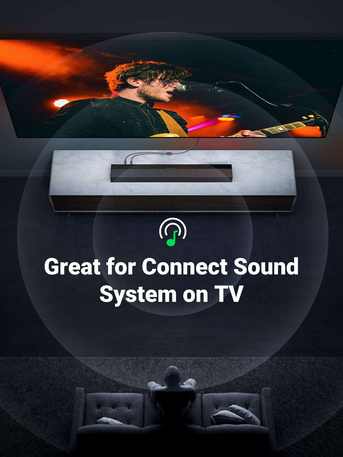 UGREEN 3.5mm Female to 2 RCA Male Cable Gold Plated Stereo RCA Auxiliary Audio Adapter Flexible Metal Shell Y Splitter Aux Cord Compatible with iPod MP3 DVD DJ Controller Mixer Speaker, 3FT 4