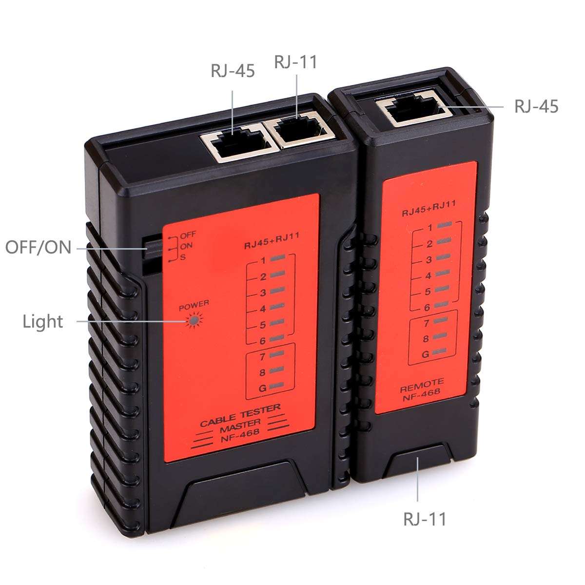 NF468 Tester Fault Locator RJ45 RJ11 Cable Tracker Network Cable Tester Network Ethernet LAN Network Test Tool 2