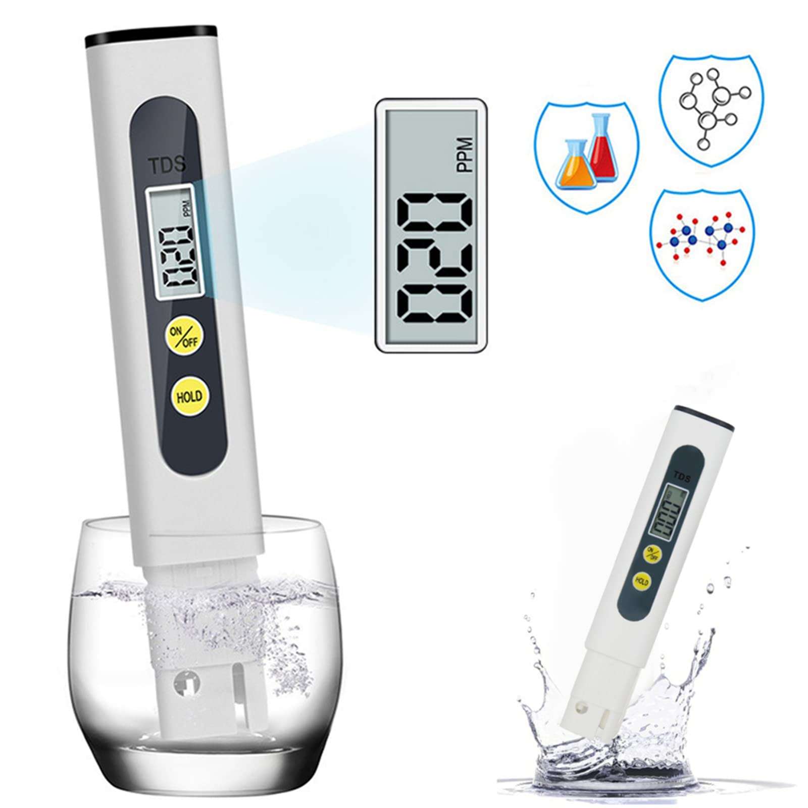 TDS Tester,TDS Meter Digital Water Tester,Water Quality Tester Filter Pen,0-9999 ppm,Accuracy Testing Water Quality for Drinking Water Purity Test, Swimming Pools, Aquariums, Etc. 1