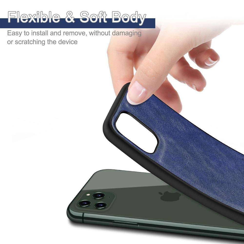 X-level for iPhone 11 Pro Max Case Premium Leather Slim Thin Anti-Slip Scratch Soft TPU Bumper Shockproof Protective Cover Case for iPhone 11 Pro Max 6.5 Inch Green 4