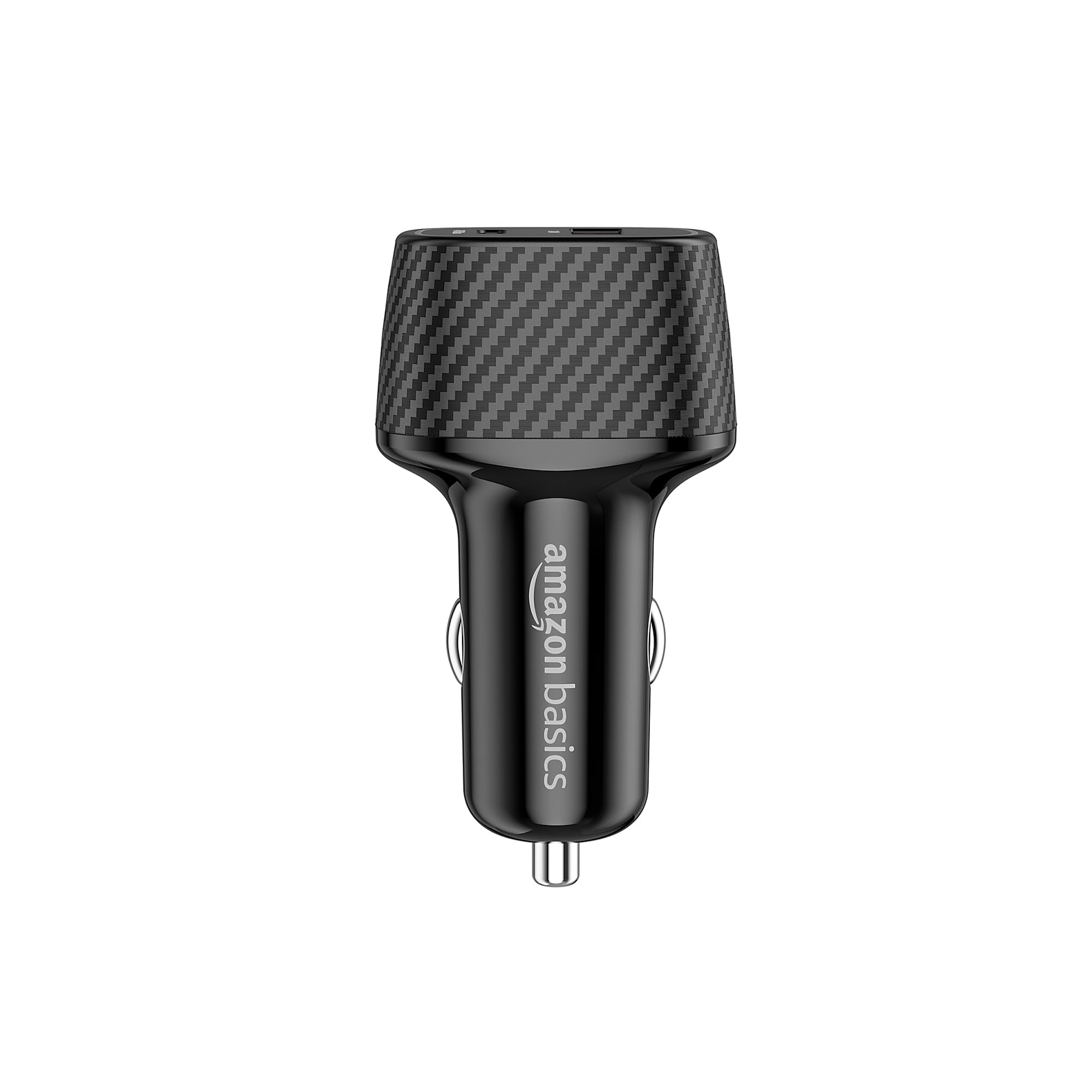 amazon basics - Car Charger with Dual Output | Charging | Compatible with All Smartphones, Ipad, Tablets, Macbooks | 69W | Black, USB, Black 2