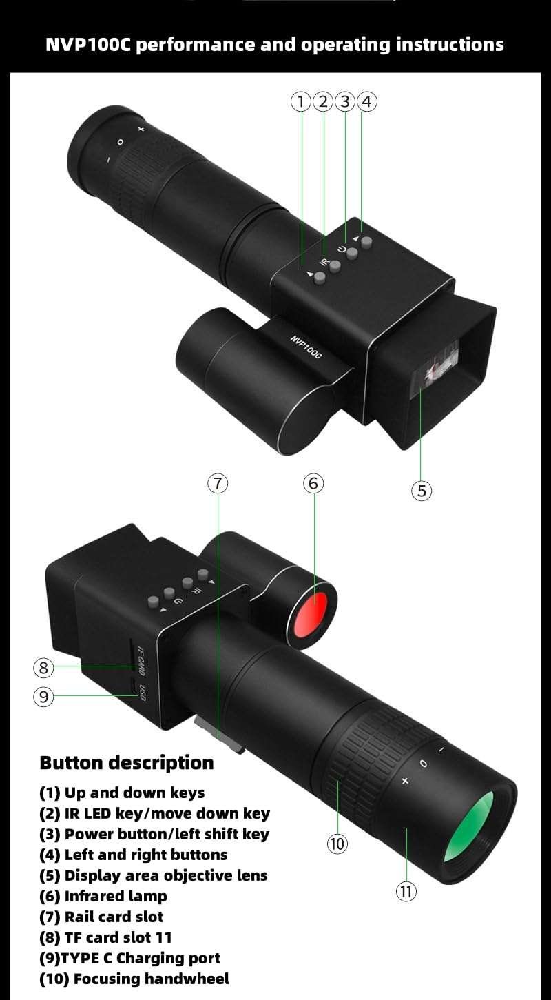 IR Digital HD Day & Night 7-21 Zoom Full Black 350m Video Monocular Scope Night Vision 6
