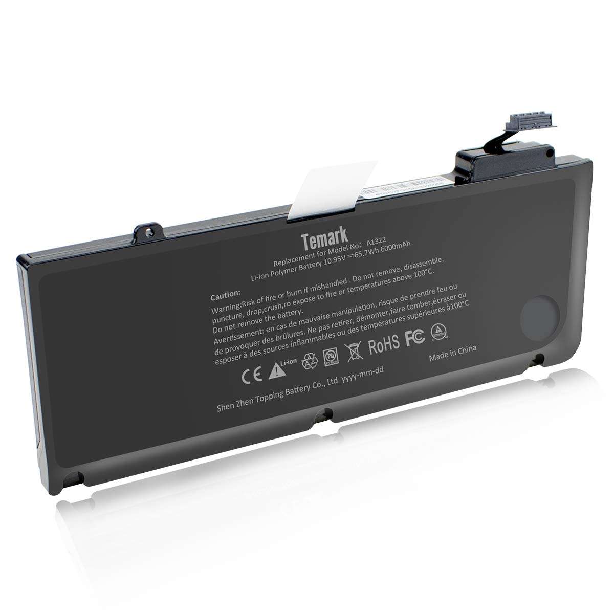 Temark A1278 Replacement Laptop Battery Model A1322 Compatible with MacBook Pro 13 inch A1278 Mid 2012,Early 2011,Late 2011,Mid 2010 2009 Version 2