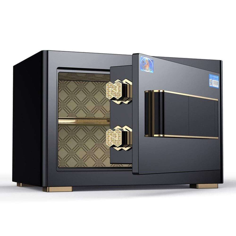 WXLSQ Digital Electronic Safe Security Box, Deposit Safe for Home & Office, Cabinet Safe, Fingerprint Recognition System Lock Box Security Safe Box,Brown 1