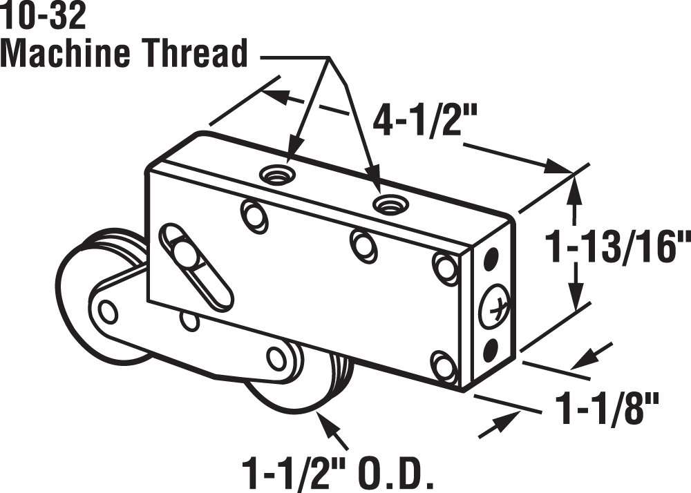 Prime-Line D 1884 1-1/2 In. Stainless Steel Sliding Door Tandem Roller Assembly (Single Pack) 2