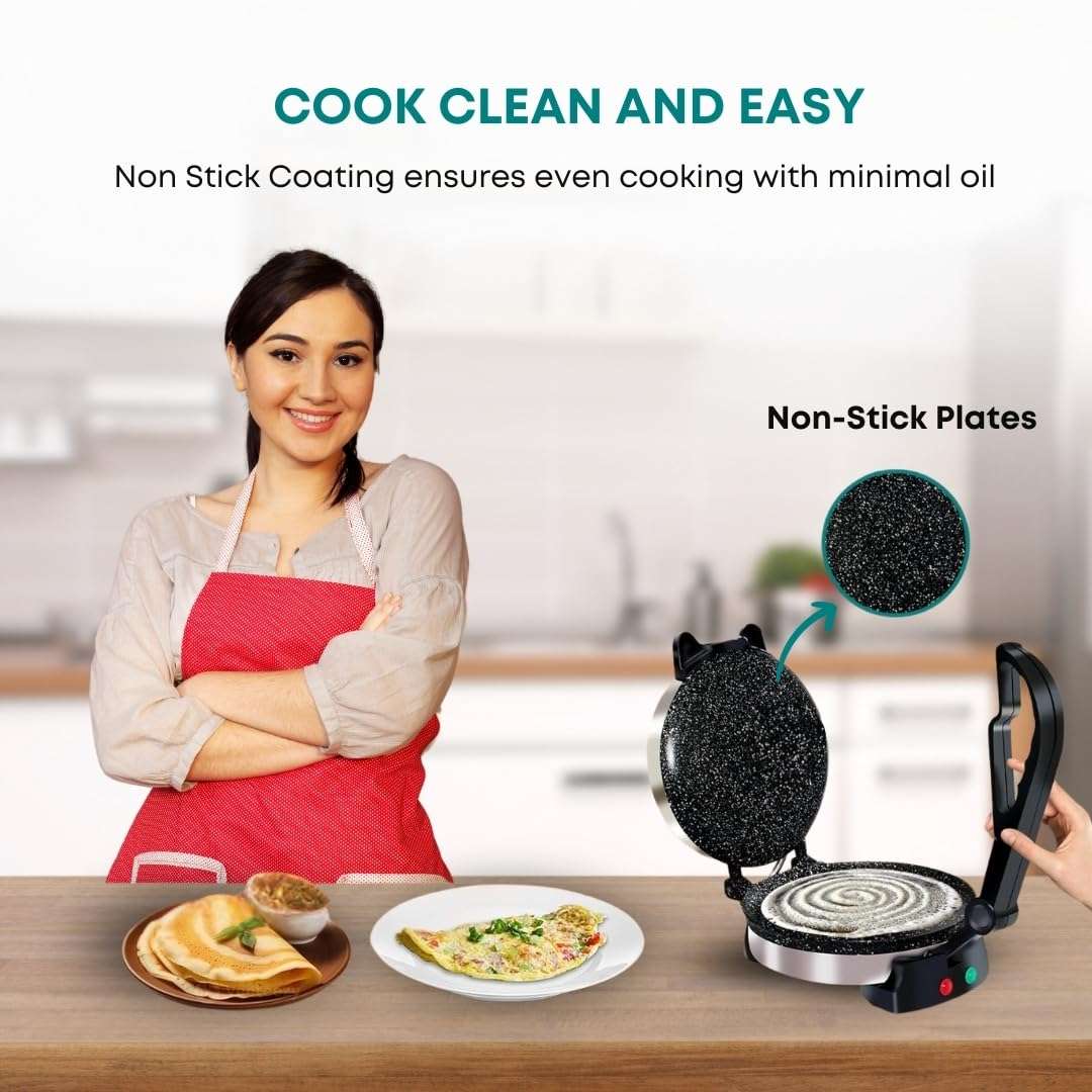 Libra Multipurpose Roti Maker electric automatic | chapati maker electric automatic | roti maker machine with 950 Watts for making Roti/Chapati/Parathas - Stainless Steel 6