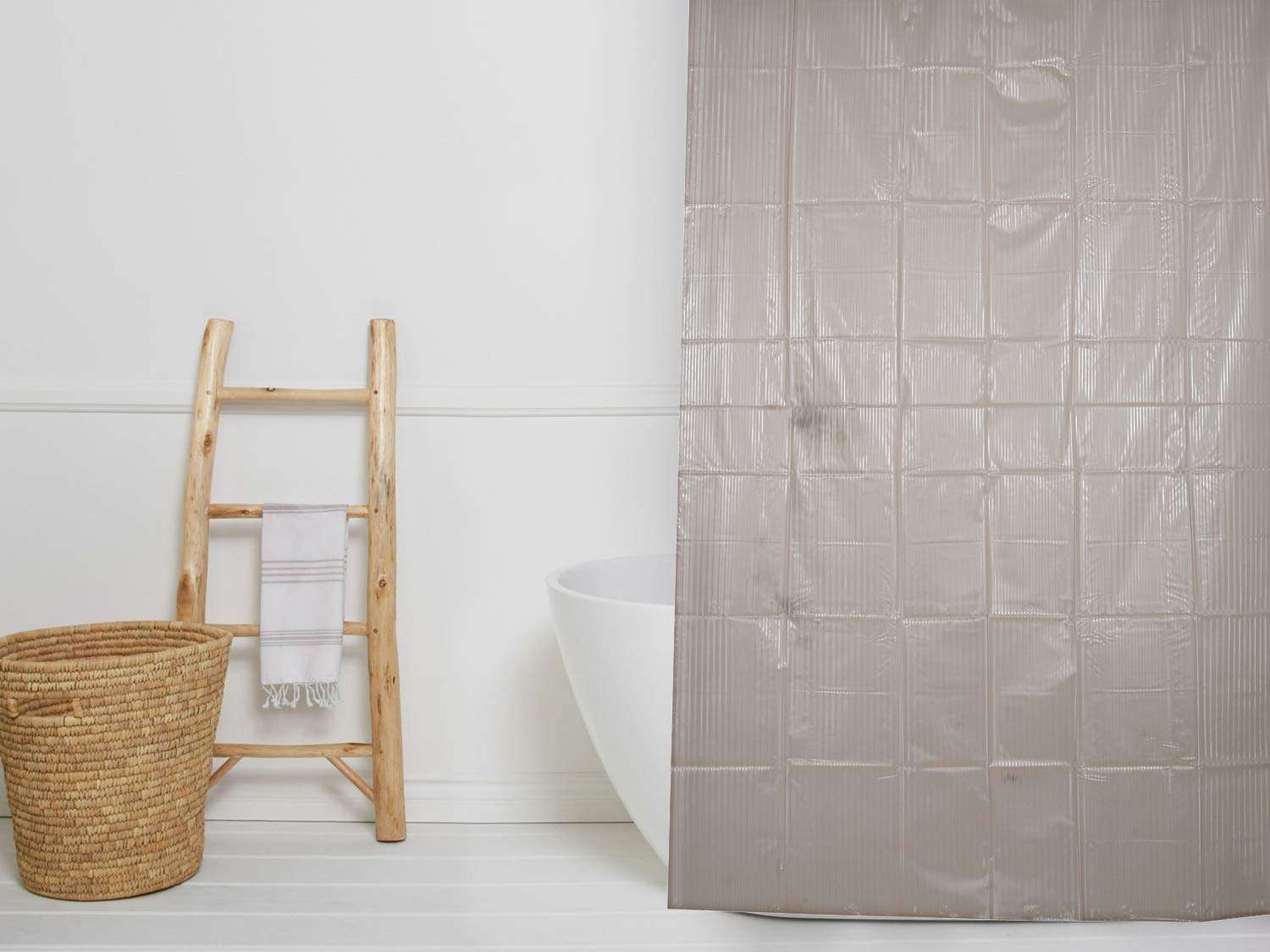 Heart Home PVC 7 Feet Shower Curtain with 8 Hooks (Pink)- CTHH438